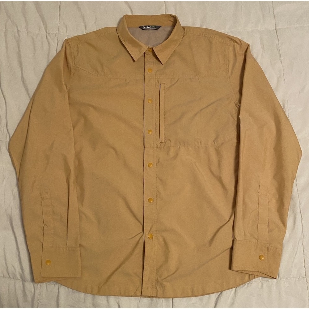 Stio Men's Large Vented Zip Pockets Long Sleeve Button Up